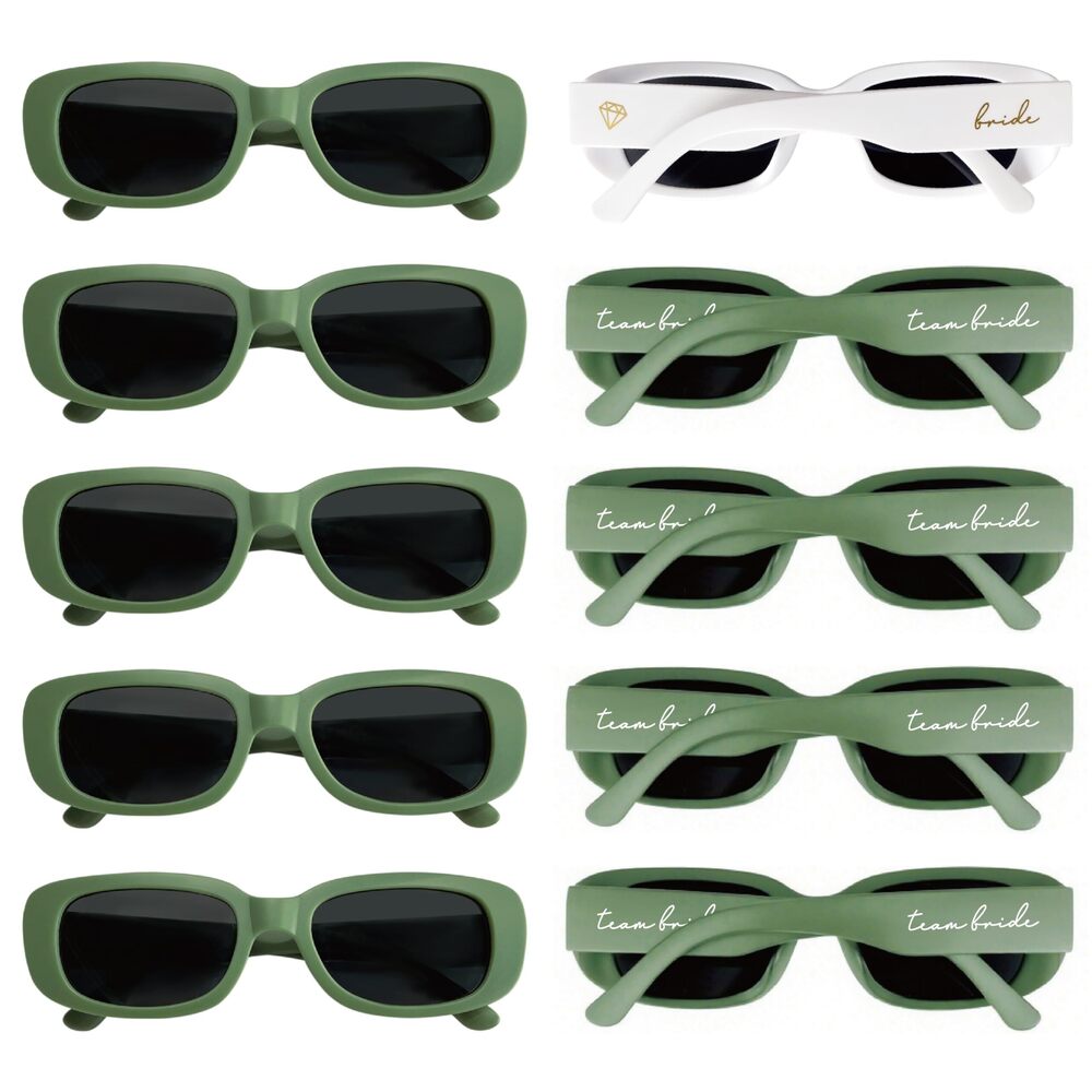4703 Bachelorette Party Favors 10 Pcs Team Bride Sunglasses Retro Rectangle